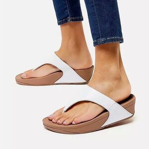 Fitflop Lulu Leather Toe Post Sandals White Size 8
